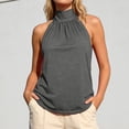 thumbnail image 2 of RMGVDSD Womens Tank Tops Sleeveless Tie Neck Spring Summer Tops Loose Casual Halter Tank Top Solid Color Tie Back Blouses Trendy Clothes Temperament Blouses, 2 of 6