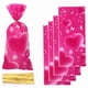 thumbnail image 1 of Xiao Hua 150 bolsas de celofán con cierres giratorios para dulces, galletas, repostería, pasteles, bodas, cumpleaños (rosa oscuro), 1 of 4