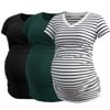 Black/Deep Green/White Stripe