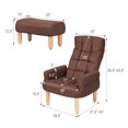 thumbnail image 2 of Costway Canapé Fauteuil Dossier Réglable et Appui-Tête Salon avec Pouf Marron, 2 of 10
