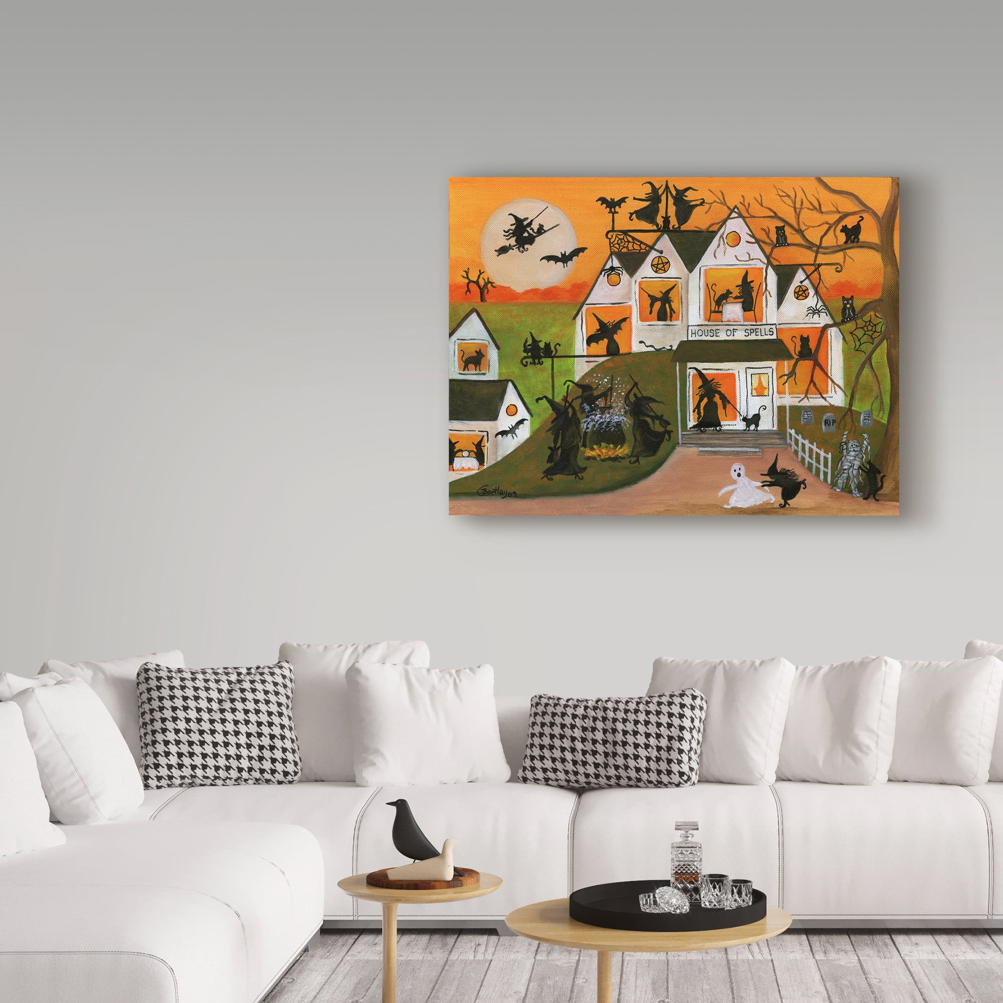 Trademark Fine Art 'Halloween Witch House Of Spells' Canvas Art by Cheryl Bartley