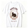 thumbnail image 2 of Womens Graphic Tees Short Sleeve T Shirts | Loose Casual Tops for Teen Girls, Black Cat Moon Wreath Vintage Graphic T-shirts, 2 of 5