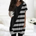 thumbnail image 2 of TQWQT Women's Tunic Tops Long Shirts for Legging Plus Size Tunic Tops with Pocketss Short Sleeve Oversized Shirt Summer V-Neck T-Shirts Color Block Long Tops, 2 of 5