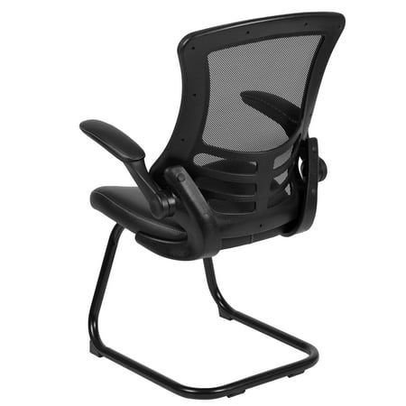 Flash Furniture - Kelista  Contemporary Mesh Side Chair - Upholstered - Black LeatherSoft