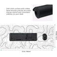 thumbnail image 3 of White Topographic Contour Gaming Mouse Pad 35.4 X 15.7 Inch XXL Geographic Map Lines Full Des Mousepad Extended Large Non-Slip Rubber Base Keyboard Mat with Stitched Edges for Home Office, 3 of 6
