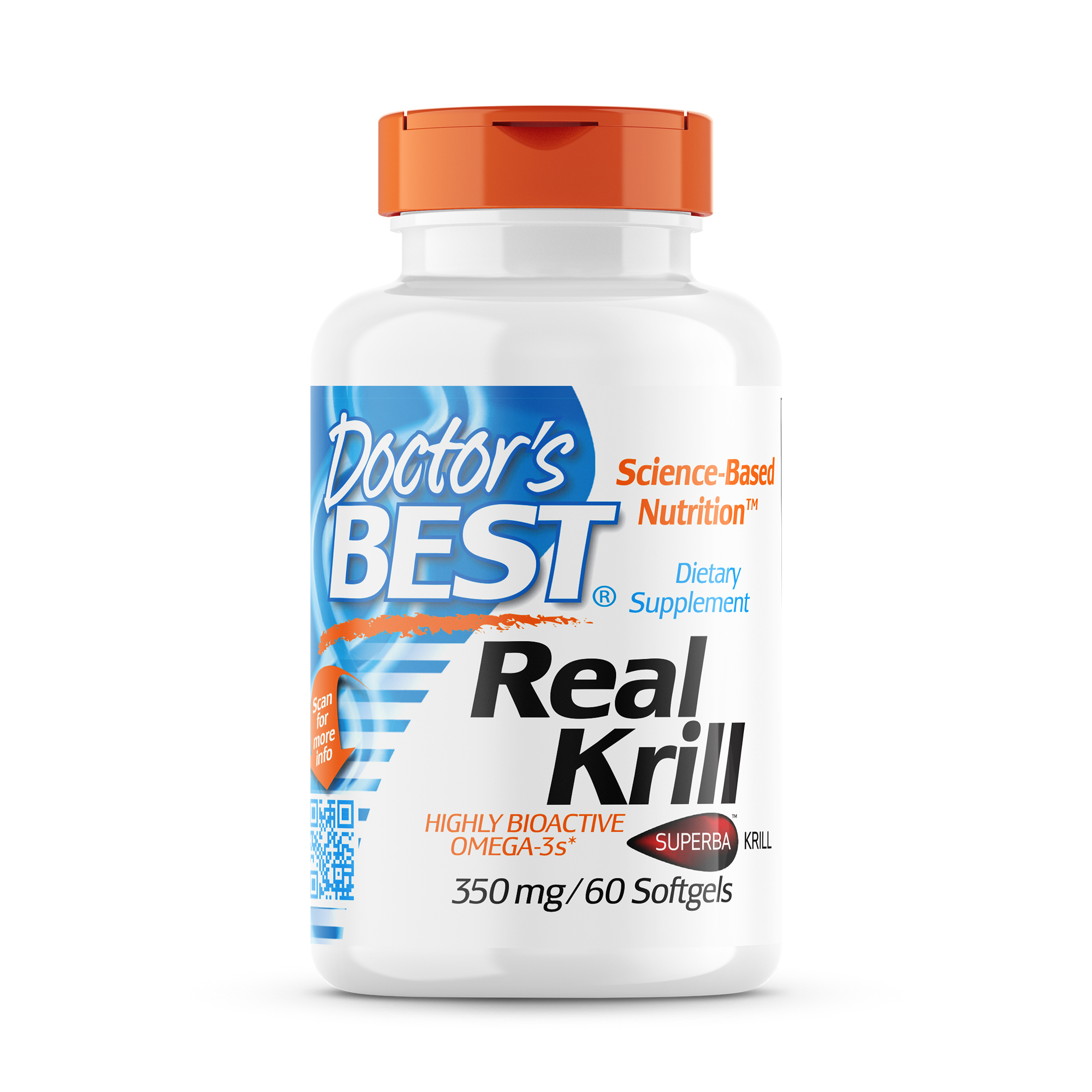 Doctor's Best Real Krill, Non-GMO, Gluten Free, Highly Active Omega-3's, 60 Softgels