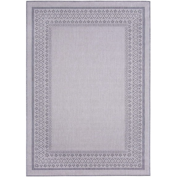 Classic Border Rug - 5 ft. 3 in. x 7 ft. 6 in., Dove, Indoor/Outdoor Decor Accent Rug with Intricate Border, UV, Fade Resistant, Waterproof Rug | Decorative Rugs