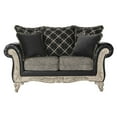 thumbnail image 4 of Roundhill Furniture San Marino 2-Tone Fabric Wooden Frame Sofa And Loveseat Set, Ebony, 4 of 6