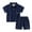 Dark Blue, variant on BULLPIANO 2-8 Years Toddler Boy Clothes Kids 2 Piece Summer Outfit Solid Color Short Sleeves Shirt   Shorts Set, 2-3 Years