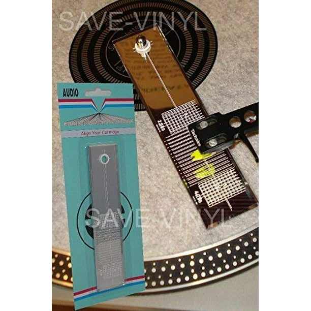 Turntable Phono Cartridge Stylus Alignment Protractor Tool Mirror NEW