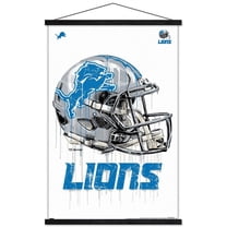 NFL Detroit Lions - Drip Helmet 20 Wall Poster with Magnetic Frame, 22.375" x 34"