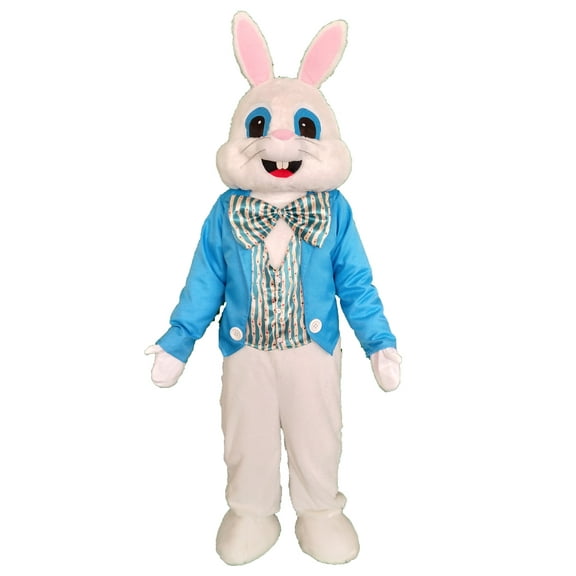 Blue Suit Easter Rabbit Mascot Costume Bunny Adult Easter Fancy Cosplay Costume