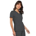 thumbnail image 5 of Cherokee Flexibles Women Medical Scrubs Top V-Neck Knit Panel Plus Size 2968, 5XL, Pewter, 5 of 6