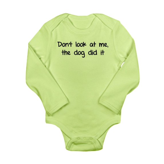 CafePress - Don't Look At Me, The Dog Did It Long Sleeve Infan - Long Sleeve Infant Bodysuit