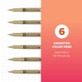 thumbnail image 2 of Sakura Pigma Micron Fineliner Pens - Archival Black and Colored Ink Pens - For Writing, Drawing, or Journaling - Black and Assorted Colored Ink - 05 Point Size - 6 Pack, 2 of 6