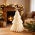thumbnail image 4 of Leodye 1PCS Christmas Tree Shaped Candle Tabletop Festive Display Ornament Suitable for Home Holiday Layout and Festival Gift -4.33 × 3.15 × 3.15 in, 4 of 6