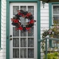 thumbnail image 2 of Halloween Black And Red Rose Wreath Festive Decorative Prop With Branches Christmas Wreath for Front Door Christmas Lighted Wreaths Lighted for Christmas 60in Wreath Easter Door Decorated Wreath, 2 of 7