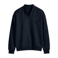 thumbnail image 5 of Zynoxe Sweatshirt for Men Comfort Waffle Knit Long Sleeve Pullover Top Fashion Half-Zip Henley Sweatshirt Versatile Solid Color Fall Sweatshirt with Chest Pocket & Elastic Cuffs Hem 3XL, 5 of 10