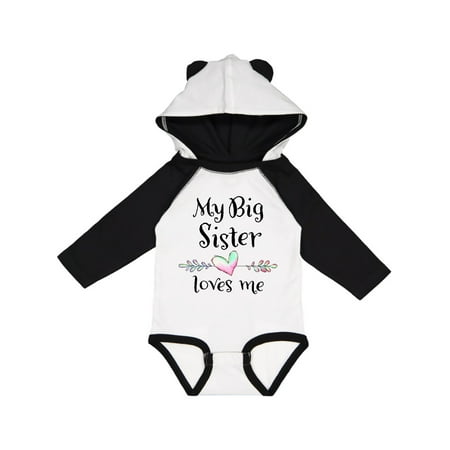 

Inktastic My Big Sister Loves Me- Heart Gift Baby Boy or Baby Girl Long Sleeve Bodysuit