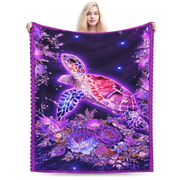 Sea Turtle Blanket Gifts for Girls Sea Turtle Lover Throw Blankets Soft Blanket Warm Fleece Flannel Plush Blankets for Bed Sofa Couch 50x40