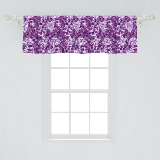 Flower Window Valance, Lilac Flowers Blossoms in Spring Romantic Meadow ...