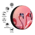thumbnail image 4 of Sikiie Cool Flamingos Sunglasses Scene PVC Leather Spare Tire Wheel Cover Spare Tire Cover, for Car Truck SUV Camper Trailer Universal Fit(14-17in)-16 inch, 4 of 6