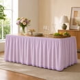 thumbnail image 4 of Purple Plaid Table Skirt, Ruffled Scalloped Edge Table Skirt, Farmhouse Checkered Table Cover, for Wedding, Party, Home Decor, 4 of 6
