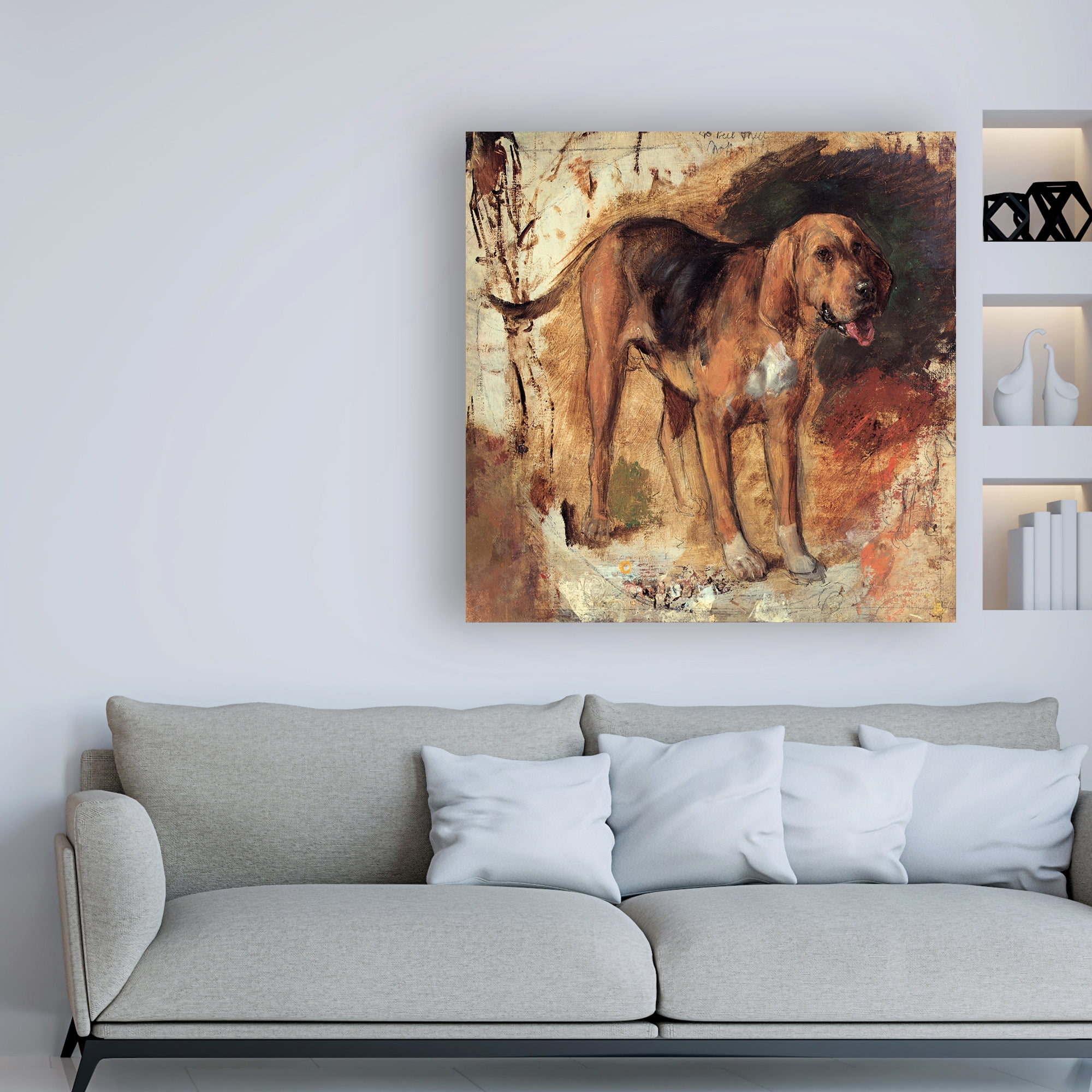 Holman Hunt 'Study of a Bloodhound' Canvas Art