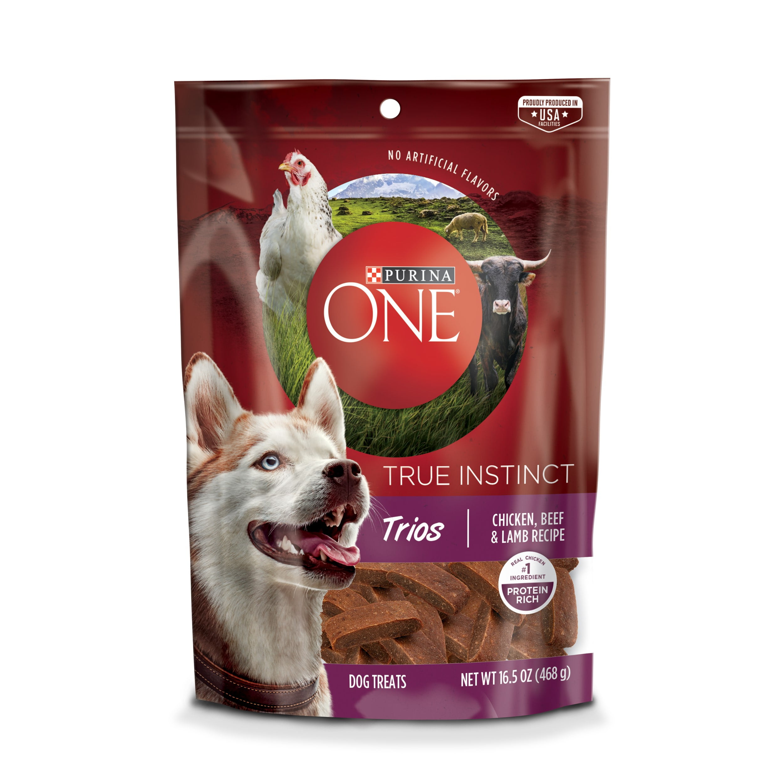 Purina ONE True Instinct Trios Chicken Beef & Lamb Recipe Dog Treats 16