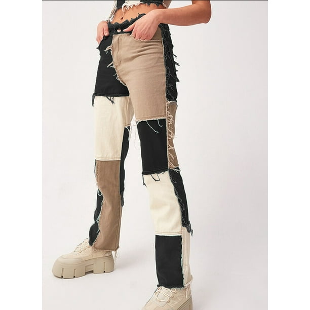 Color block jeans discount