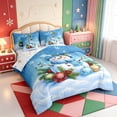 thumbnail image 2 of Manfei Xmas Holiday Season 7-Piece King Bedding,Cartoon Christmas Wreath King Bed in a Bag,Xmas Reversible, 2 of 7
