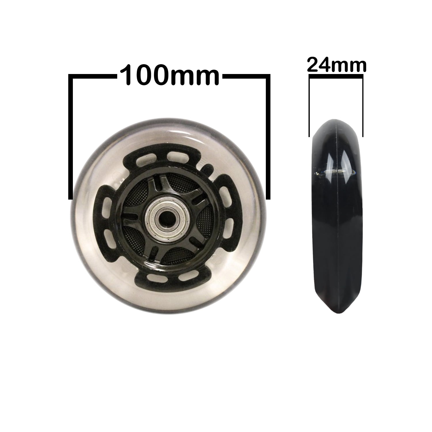 LED SCOOTER WHEELS ABEC9 BEARINGS for RAZOR SCOOTERS 100mm LIGHT UP