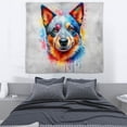 thumbnail image 3 of Watercolor Drip Australian Cattle Dog Pop Art Colorful Portrait Artwork Tapestry Heeler Lover Gifts Wall Hanging Backdrop Home Decor - 01009, 3 of 5