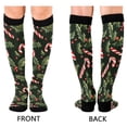 thumbnail image 2 of joogoo Candy Cane Leaves Socks Women Men Knee High Sock, 2 of 8
