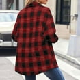 thumbnail image 4 of MaFYtyTPR Women Plaid Shirts Tops Autunm And Winter Checked Printed Long Sleeve Turn-down Collar Button Outwear Red M, 4 of 5