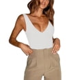 thumbnail image 2 of Lixiuxyad Women's Tank Top Camisole Women'S Solid Color Thin Summer Bottom Shirt With Simple V Neck Suspender Vest For Women(White XL), 2 of 4