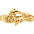 thumbnail image 5 of 14K Yellow Gold Double Dolphins With Waves Ring (Size 6.5) Made In Peru k4551, 5 of 5