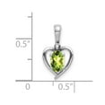 thumbnail image 3 of 14K White Gold Charm Pendant (08) August Peridot Oval Green Diamond Round 17 mm 10, 3 of 3