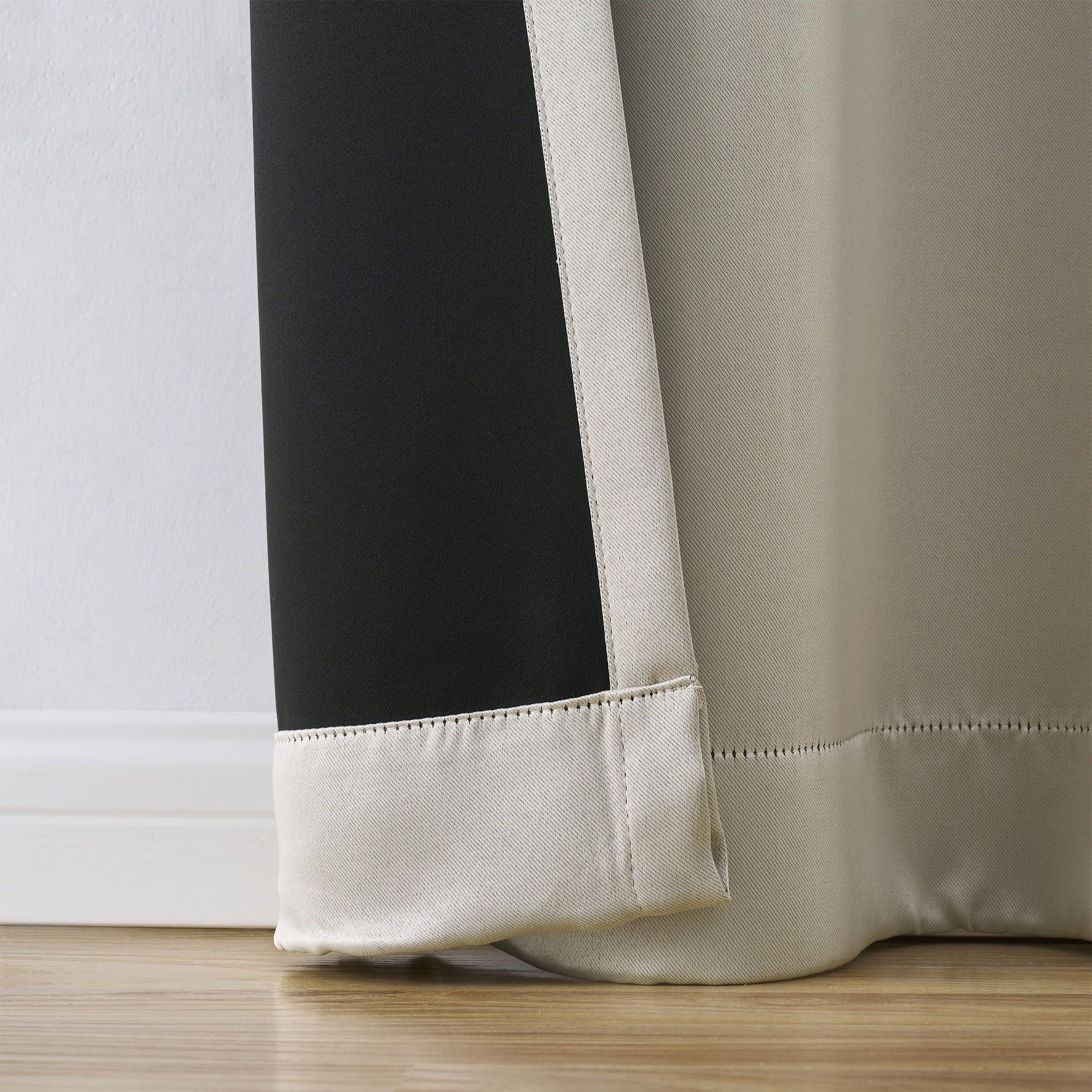 Mainstays Solid Blackout Curtain Panel Pair, Set of 2, Beige, 30”W x 63”L