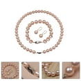 thumbnail image 3 of 1 Set of Shell Pearl Jewelry Decorative Bracelet Earring Necklace Jewelry (Pink), 3 of 8