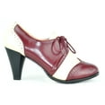 thumbnail image 2 of Chase & Chloe Women's Vintage-Inspired Lace-Up Oxford Pumps with Wingtip Design and Mid-Heel, 2 of 4