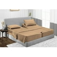 thumbnail image 2 of Split Queen 5-Piece Sheet Set, 400-TC Giza Cotton, 25 inch Deep Pockets - Taupe, 2 of 7