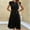 Black, variant on Women's Casual Round Neck Sleeveless Flowy Dress with Elastic Waist for Spring Summer Daily Wear Comfortable Stretchy Fabric Printed A-Line Midi Dress