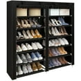thumbnail image 4 of Stanz (TM) 6 Tier 36 Pairs Shoe Rack Portable Storage Free Standing Shoe Organizer with Non-Woven Fabric Cover,Black, 4 of 5