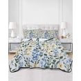 thumbnail image 3 of Blue Yellow Floral Spring Full Size Down Alternative Comforter,Lightweight Comforter Quilt Bedding Set with Pillow Shams Green Pastoral Summer Botanical All Seasons Bed Comforter Duvet Insert 78"x90", 3 of 7