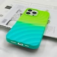 thumbnail image 4 of Compatible with iPhone 13 Pro Max Phone Case Girls Cute Gradient Bicolor Crimp Wave Pattern Soft Silicone Shockproof Camera Protective Back Cover Slim Phone Case for Women - Green Cyan, 4 of 7