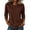 Brown, variant on longantii 3/4 Sleeve Tops for Women Round Neck Dressy Basics Tees Casual Trendy Loose Fit T Shirts Pink L