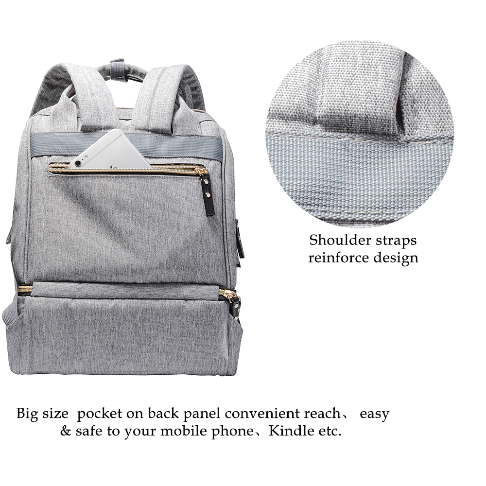 Breast Pump Bag Backpack - Cooler and Moistureproof Lunch Bag Double Layer