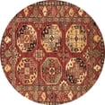 thumbnail image 1 of Ahgly Company Indoor Round Oriental Brown Industrial Area Rugs, 3' Round, 1 of 4