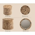 thumbnail image 5 of CIMOTA Round Wood Nesting Coffee Table Set of 2, Modern Circle Travertine End Side Table Sets for Living Room, Natural Burl Color/No Assembling, 5 of 14